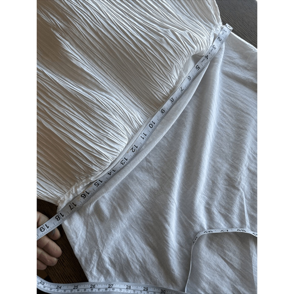 Zara Ruffled Pleated Sleeveless Short Voluminous Dress White Size M - Picture 11 of 15